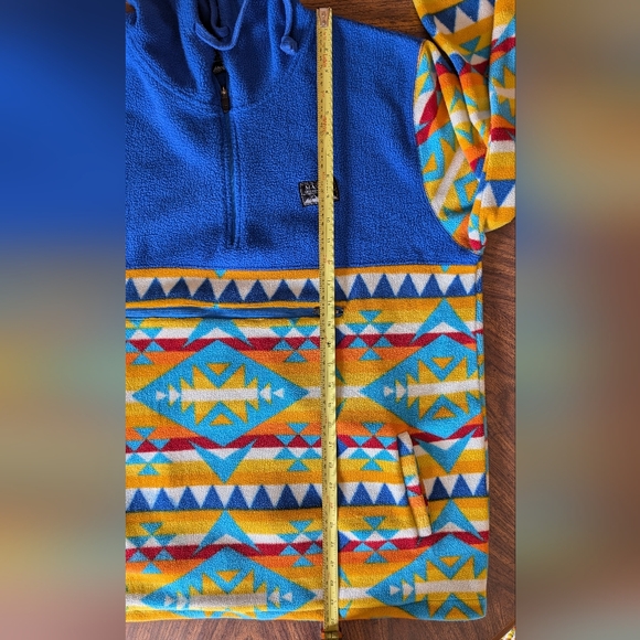 Vintage Massive Outdoor Supply Fleece Half Zip Hoodie, Blue & Orange, Size L - Picture 13 of 15